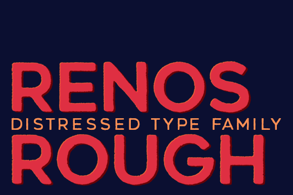 Renos Rough: A Bold, Rounded Distressed Typeface for Impactful Branding